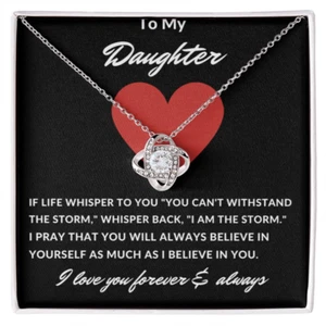 Collar personalizado To My Daughter If Life Whispers corazón nudo amor regalo - Imagen 1 de 9
