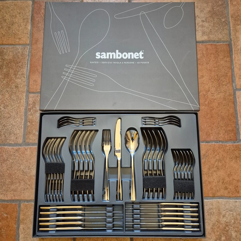 servizio posate Sambonet acciaio inox 6 persone 42 pezzi NUOVO - Immagine 1 di 1