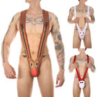 US Mens Christmas Pattern Mankini Thong G-strings Underwear Gag & Pranks Gifts