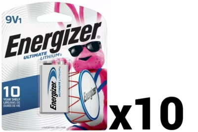 10 TEN ENERGIZER ULTIMATE LITHIUM 9V L522 L522BP RETAIL PACK NEW EXP 12-2034 - Image 1 of 2