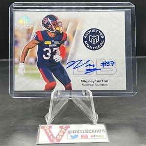 2023 CFL SP Game Used - WESLEY SUTTON AUTO #CFL-SU Montreal Alouettes - Picture 1 of 3