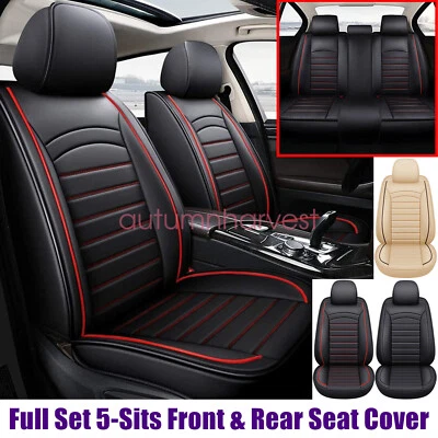 PU Leather Front & Rear Seat Cover Cushion Protector Full Surround For Nissan - Image 1 of 4
