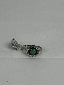 Beautiful Vintage Hand Stamped Sterling Turquoise Ring Size 6.25 - Picture 1 of 8