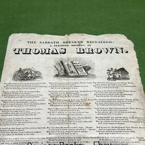 THE SABBATH BREAKER RECLAIMED/HIST. OF THOMAS BROWN, BROADSIDE, KEYWORTH,LINCOLN - Picture 1 of 8