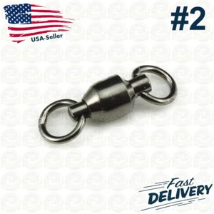 Manloong Black Nickle Fishing Ball Bearing Swivel #2 - Picture 1 of 2