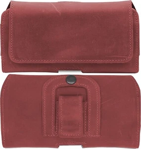 Bolsillo De Cuero Verdadero Para Cubot KingKong AX Funda Case Horizontal XL ROJO - Picture 1 of 5