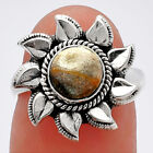 Sun - Natural Tabu Jasper 925 Sterling Silver Ring S.6 Jewelry R-1617