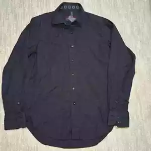 Camicia uomo Robert Graham nera con bottoni classica elegante taglia S 100% cotone - Foto 1 di 10