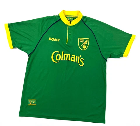 Rare Vintage NORWICH CITY Men's Jersey Home Football Shirt 1997- 1999 PONY - XL Cover