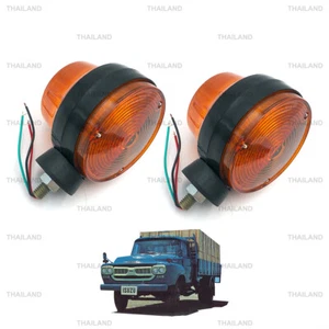 For Isuzu TXD50 TX50 Truck 1980 - 84 Pair Indicator Signal Lamp Amber Black - Picture 1 of 9