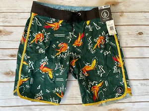 VOLCOM STRETCH BIRD BOARDSHORT GREEN MENS 30 NEW $60 - Picture 1 of 3