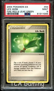 Tarjeta Pokémon 006 PSA 9 COMO NUEVA Life Herb 93/112 EX Rojo Fuego y Verde Hoja - Imagen 1 de 3