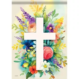 Floral Cross Flag - Picture 1 of 2