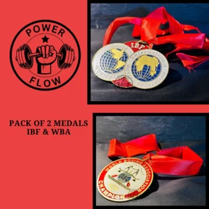 IBF & WBA Boxing Championship Medal Adult Size Premium Quality Ribbon Pack of 2 - Picture 1 of 5
