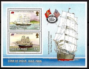 [8835] Isle of Man 1988, Block, MNH** Star of India, Boats, Ships