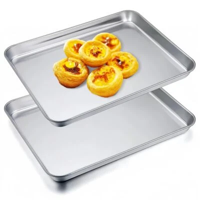 Edelstahl Backblech 23.5x17.5x2.5 cm Edelstahl Ofenblech Kuchenblech Baking S... - Bild 1 von 4