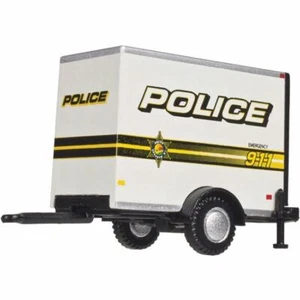 Remolque de caja de eje único HO 1:87 Atlas 60000098 - blanco con librea de policía 911 - Imagen 1 de 1