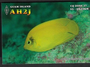 QSL CB Radio CARD"AH2J,Akira Fujimoto,Coral Angel Fish,06",Guam Isl.(Q7273) - Picture 1 of 2