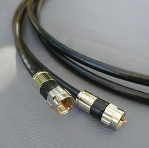PPC EX6XLPLUS RG6 Black Cable 1 FT-100 FT for Satellite HD Antenna TV - Picture 1 of 2