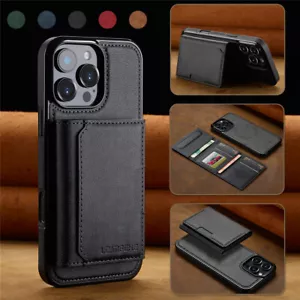 For iPhone 16 15 14 13 12 11 Pro Max 8 Plus Detachable MagSafe Wallet Case Cover - Picture 1 of 76
