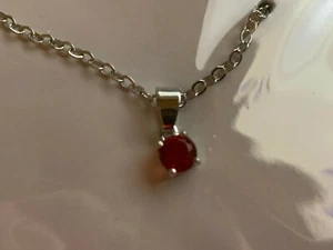 Effy Red Stone Silver Plated  Necklace  - Picture 1 of 5