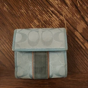 COACH BIFOLD SIGNATURE LOGO WALLET (Blue) - Picture 1 of 5
