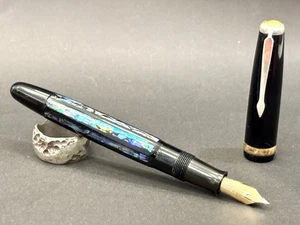 Parker Duofold Vintage Raden Overlay + Solid Silver Clip with Yellow Zircon - Picture 1 of 16