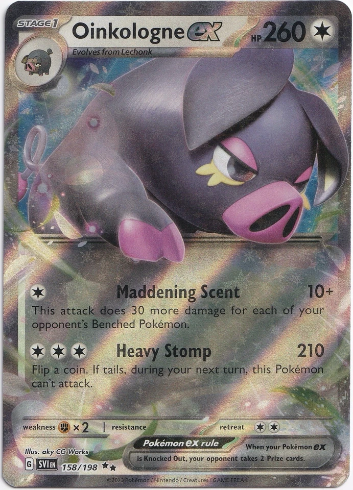 Pokémon Oinkologne ex Double Rare Scarlet & Violet 158/198 NM Englisch - Bild 1 von 1