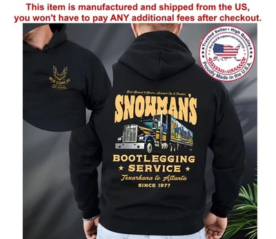 Vintage Snowman’s Bootlegging Service Hoodie, Smokey and the Bandit Truck - Image 1 of 3