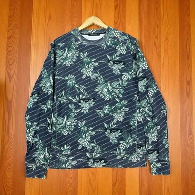 Sudadera Scotch and Soda Para Hombre Grande Azul Pullover Floral Manga Larga Desvanecida Foto 1 de 4
