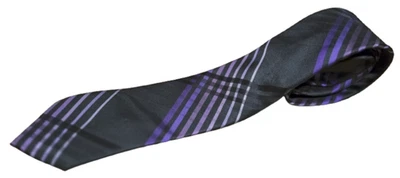 Gravata masculina APT.9 listra roxa lavanda (100% poliéster) largura fina ajustável - Imagem 1 de 2