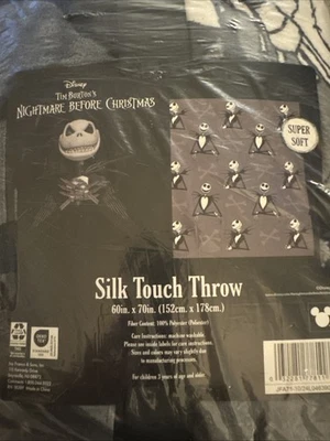 NEW Disney The Nightmare Before Christmas 60”x70” Halloween Silk Touch Throw - Image 1 of 3