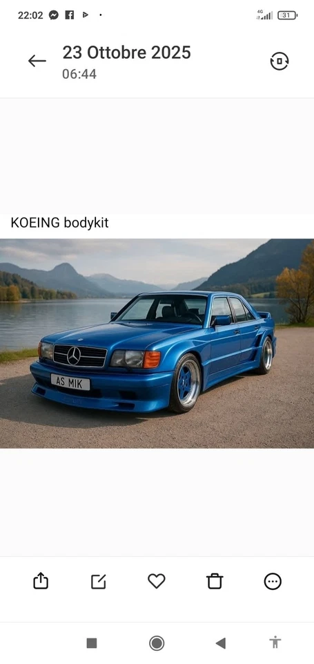 Modellino Mercedes 190 Koenig Specials in Plastica : 24 Viola Blu Met. - Immagine 1 di 1