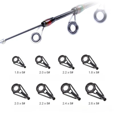 Kit de reparación táctico de anillo guía de caña de pescar de mar de acero de alto carbono de 8 piezas Foto 1 de 4