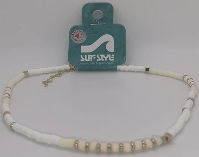 Collar Estilo Surf Oro Blanco Naranja 16" 136240 Nuevo Auténtico Foto 1 de 2