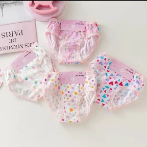6pcs Kids Girls Floral Underwear Soft Cotton Panties Short Briefs Triangle Pants - Picture 1 of 5