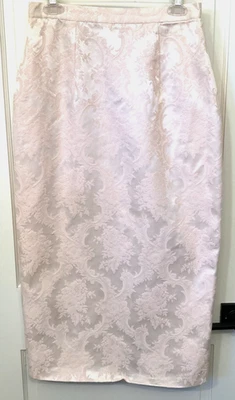 Falda Lápiz Jacquard Coqueta Jessica McClintock Años 90 De Colección 12 Rosa Claro Festival Foto 1 de 4