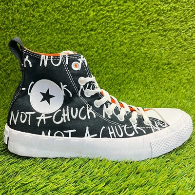 匡威 Converse UNT1TL3D Hi Not A Chuck 男孩 7Y 码黑色步行鞋运动鞋 — 第 1/4 张图片