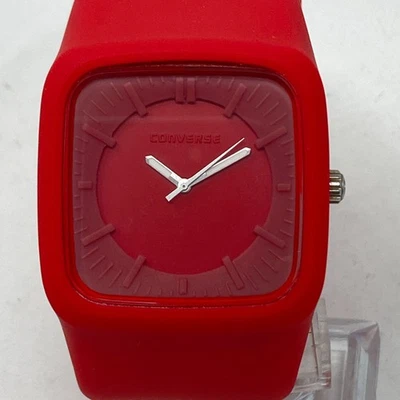 Reloj Converse Hombre 42mm Rojo Cuadrado VR004 WR 50M Silicona Batería Nueva 10" Foto 1 de 4