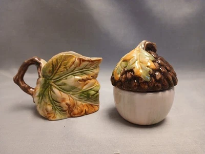 Juego de crema y azúcar Harvest de bellota y hojas Foto 1 de 4