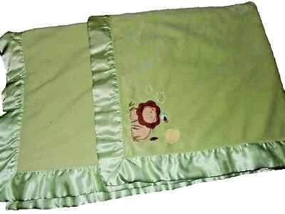 Cobertor de bebê berço cetim veludo selva safári pássaro sol leão verde 5D CIRCO - Imagem 1 de 4