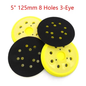 5 Inch 8 Holes 3-Eye Backing Pad 125mm Sanding Pad Hook & Loop For Car/Furniture - Picture 1 of 6