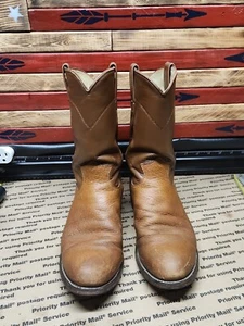 Justin Men's US sz 9B Brown Leather Mid-Calf Western Boots 3205 - Picture 1 of 10