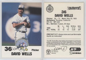 1991 Toronto Blue Jays Fire Safety David Wells