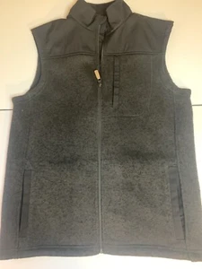 George Men Vest M38-40 BLACK Full Zip Mock Neck Pockets Sleeveless Casual - Picture 1 of 5
