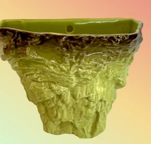 Vtg Art Pottery Wall Pocket ‘Mythical Man of the Earth’ Design Signed S Pre Owed - Picture 1 of 8