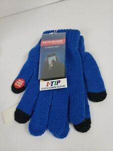 MENS BERKSHIRE FASHIONS Blue , TOUCH SCREENS GLOVES Mens Size Small - E1