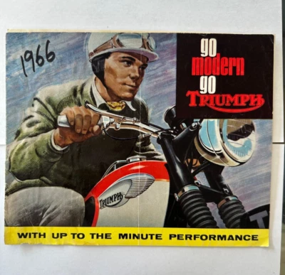 Folleto libro de motocicletas Go Modern Triumph 1966 vintage Foto 1 de 4