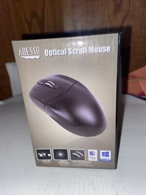 Adesso HC-3003PS Black 3-Button Optical Scrolling PS/2 PC Computer Mouse NIB - Image 1 of 4