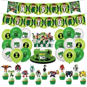 Ben 10 Theme Kids Happy Birthday Party Supplies Kit Banner Balloons Decor Set - Picture 1 of 6